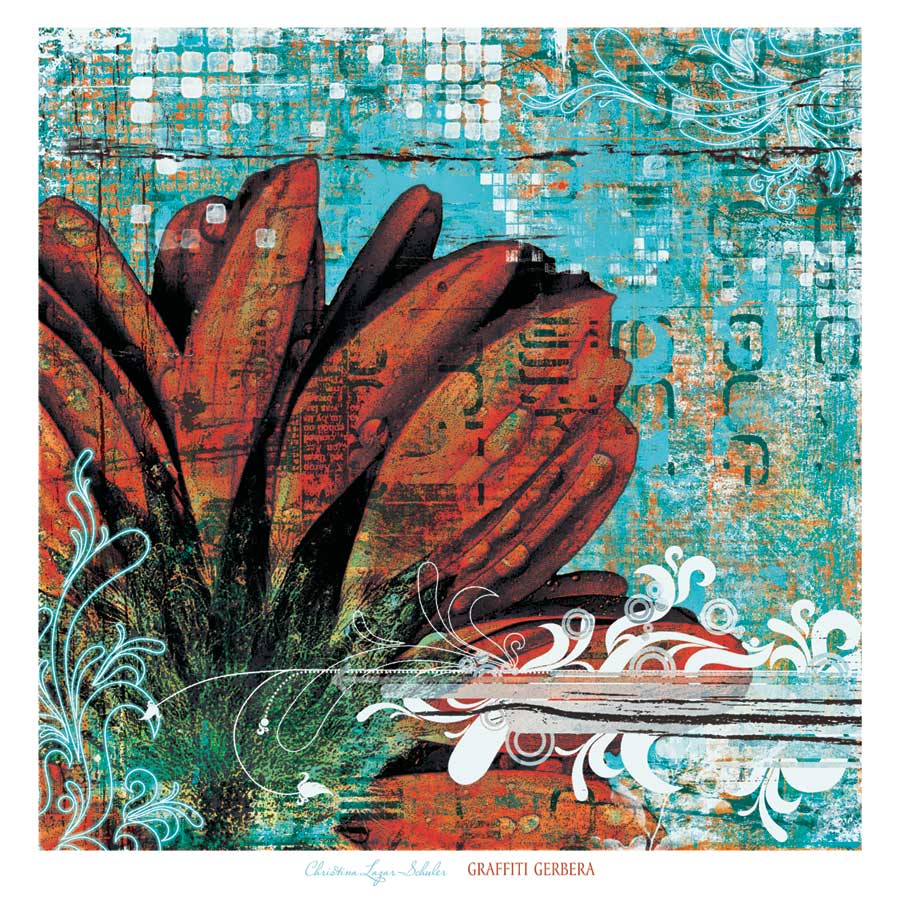 Grunge Gerbera by artist Christina Lazar-Schuler 