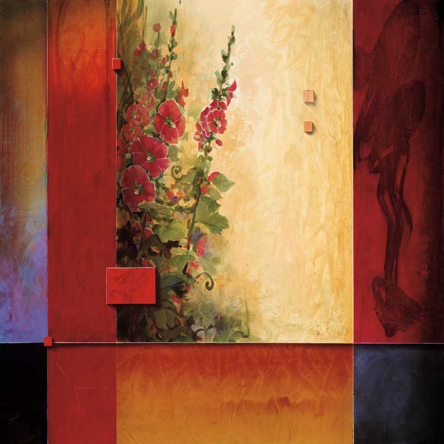 Garden of Hollyhocks by artist  Don Li-Leger
