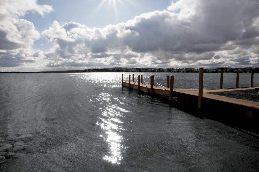 Sunrise at Crooked Lake by artist Monte Nagler