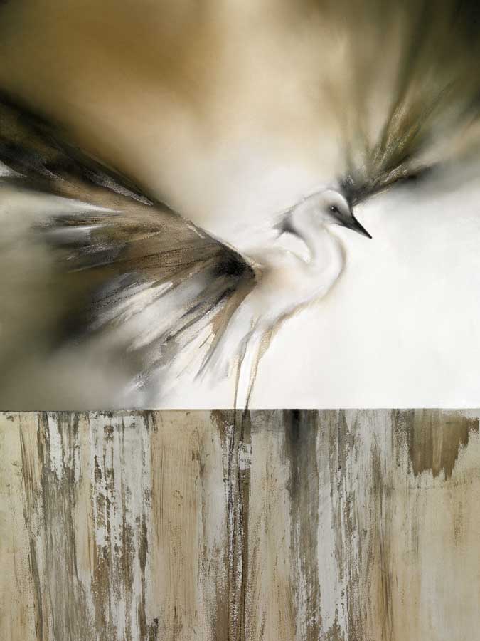 Moonlight Landing &#038; the Egret by artist  J.P. Prior