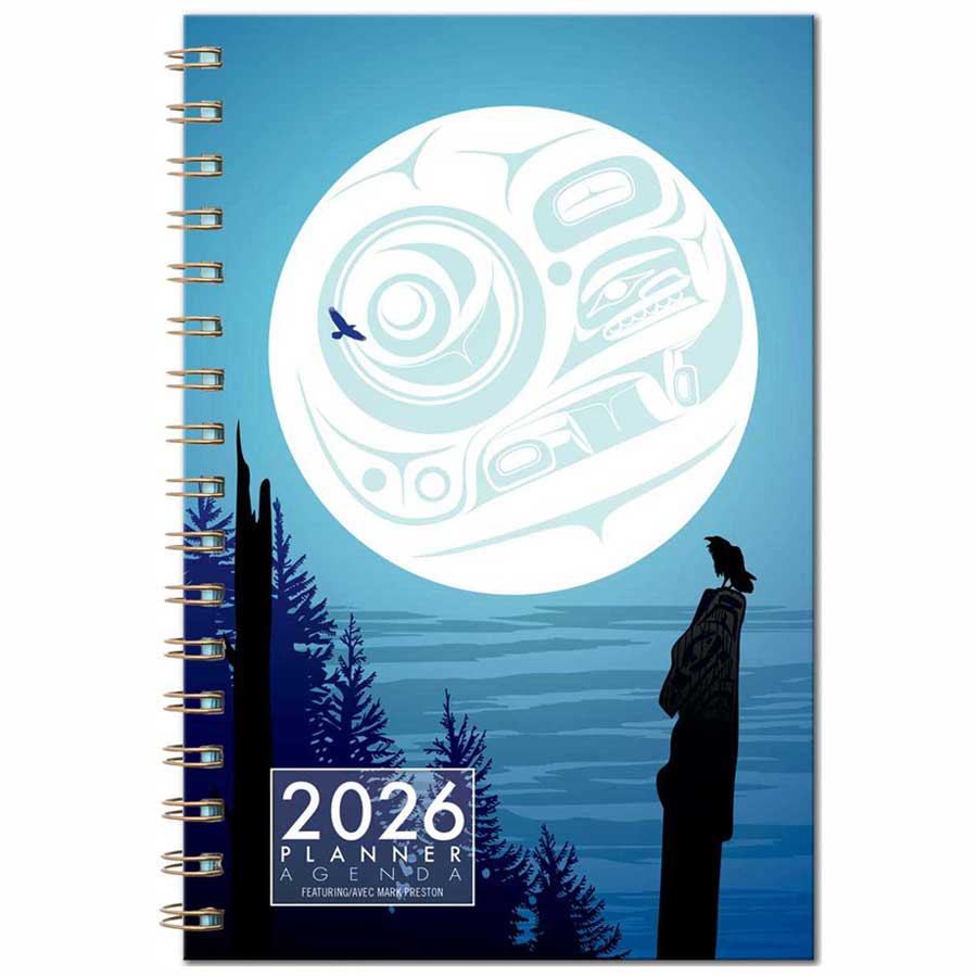 Full Moon Raven 2026 Weekly Planner by artist Mark Preston