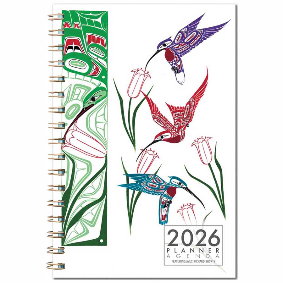 Hummingbird Design 2026 Weekly Planner by artist Richard Shorty