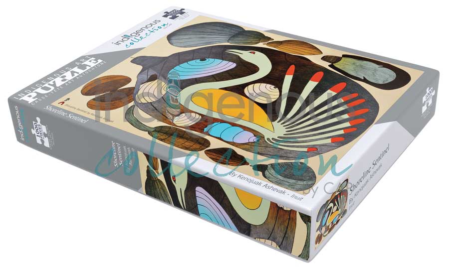Shoreline Sentinel Puzzle - 1000 Pcs by artist Kenojuak Ashevak. Indigenous Collection.