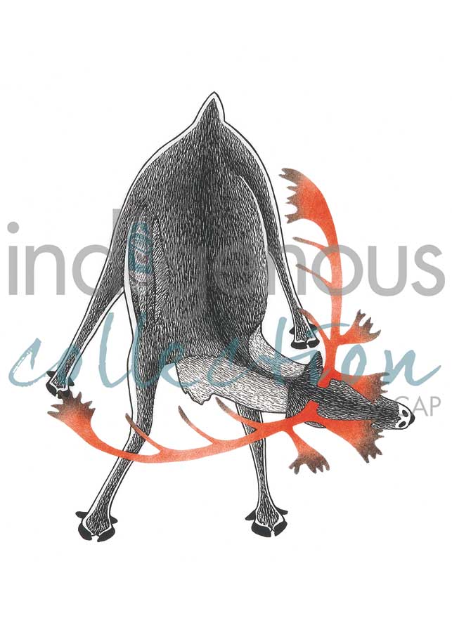 Amiraijaqtuq (Shedding the Velvet) by artist Kananginak Pootoogook
