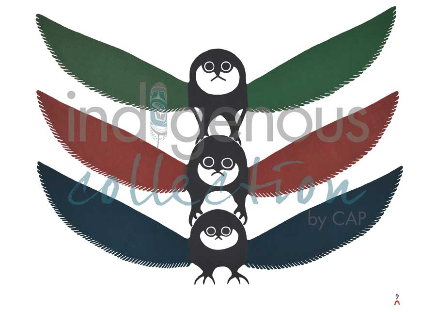Totem of Owls by artist Ohotaq Mikkigak