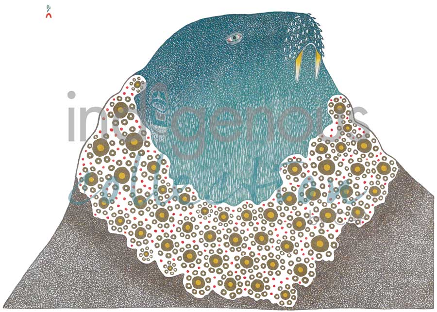 Aiviq Tungujuqtaq (Blue Walrus) by artist Ningiukulu Teevee
