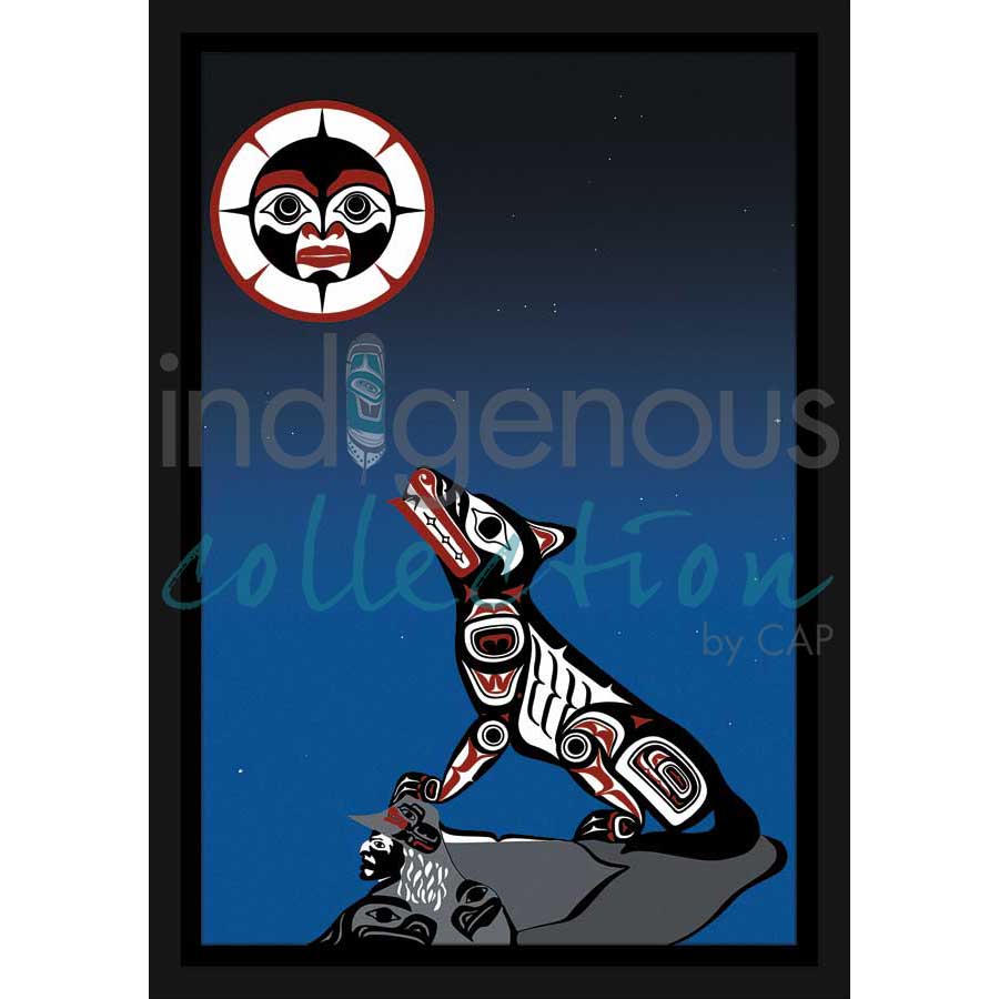 Midnight Wolf by artist Clarence Mills - Haida. Indigenous Collection