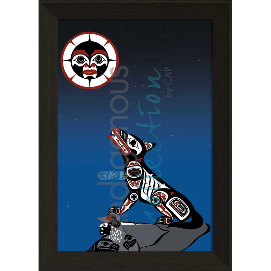 Midnight Wolf by artist Clarence Mills - Haida. Indigenous Collection