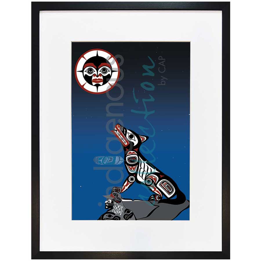 Midnight Wolf by artist Clarence Mills - Haida. Indigenous Collection