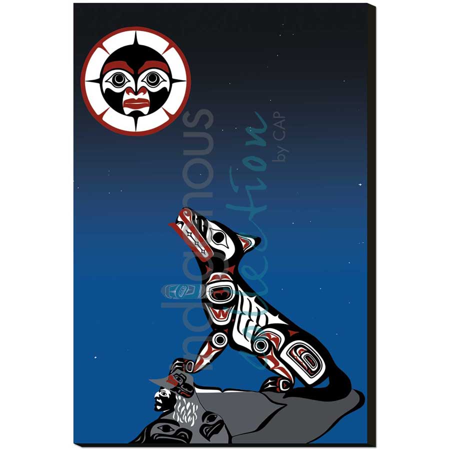 Midnight Wolf by artist Clarence Mills - Haida. Indigenous Collection