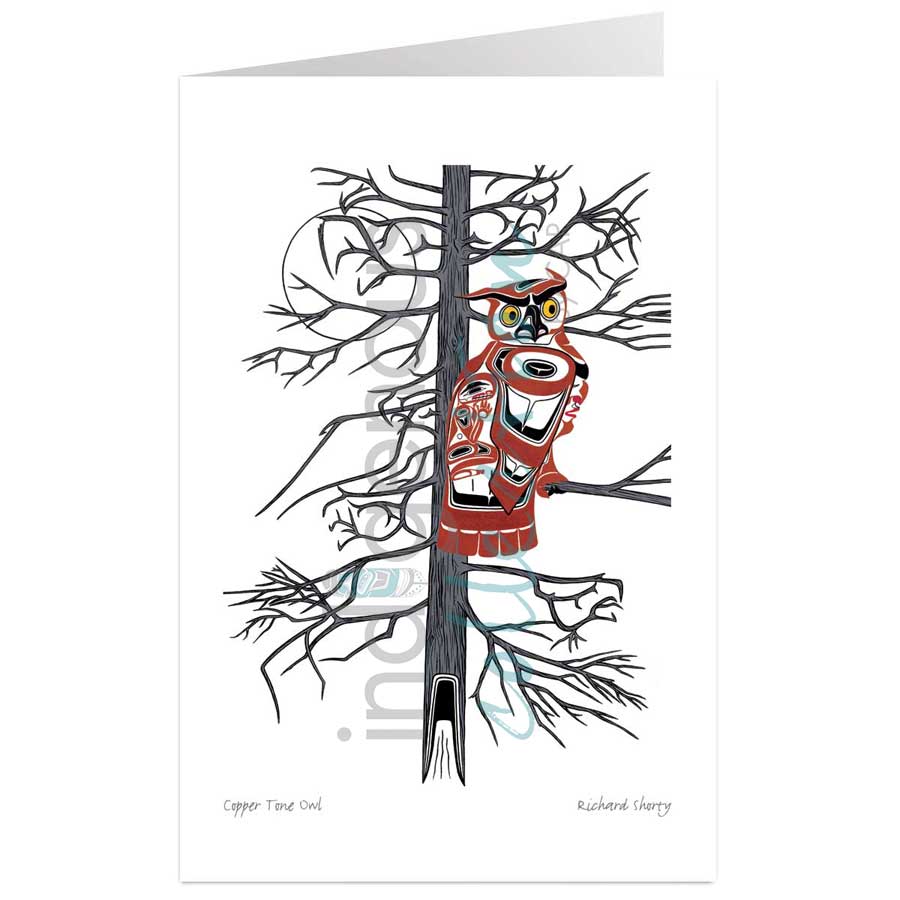 Copper Tone Owl by artist Richard Shorty