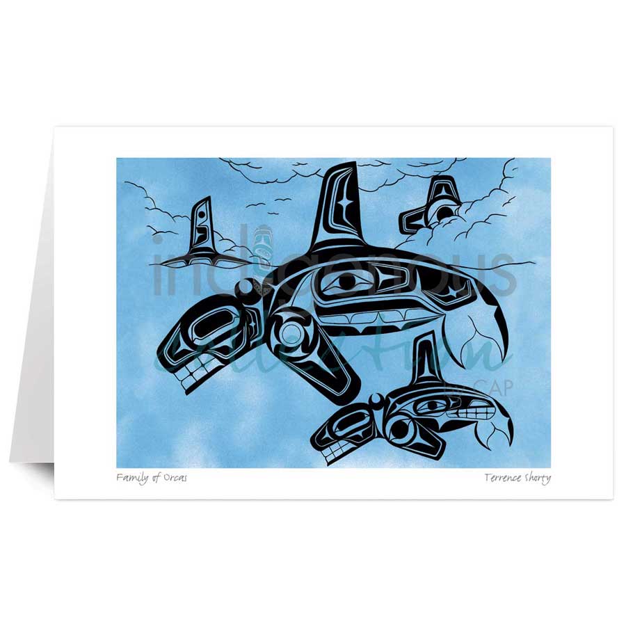 Family of Orcas by artist Terrance Shorty