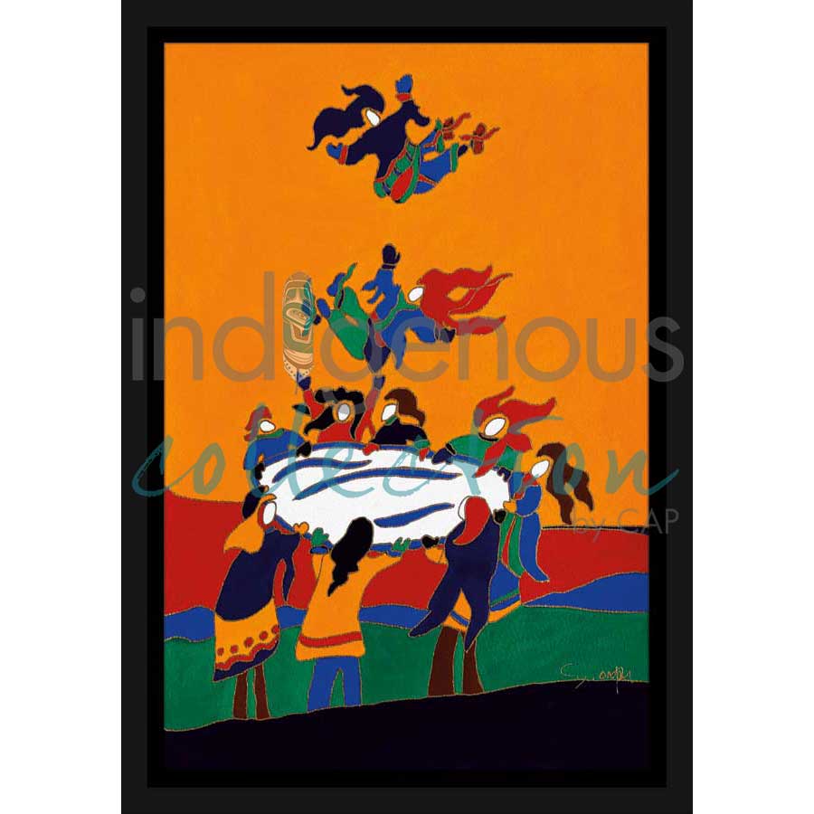 Blanket Toss by artist Dawn Oman - Denesuline (Chipewyan). Indigenous Collection