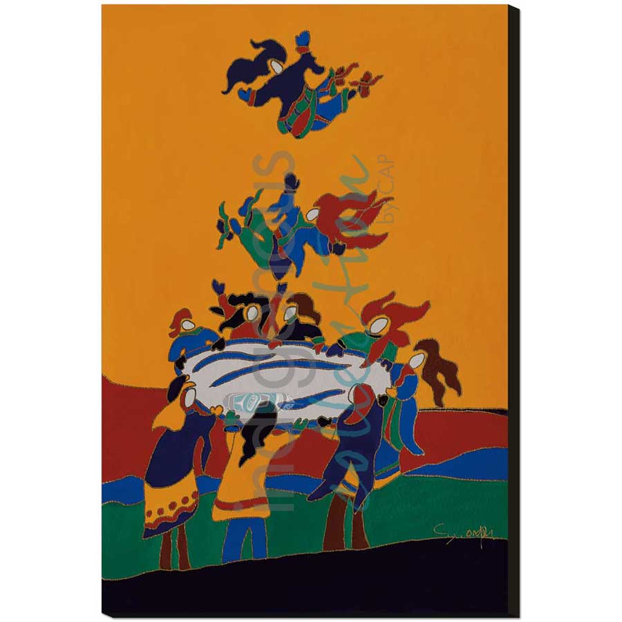 Blanket Toss by artist Dawn Oman - Denesuline (Chipewyan). Indigenous Collection