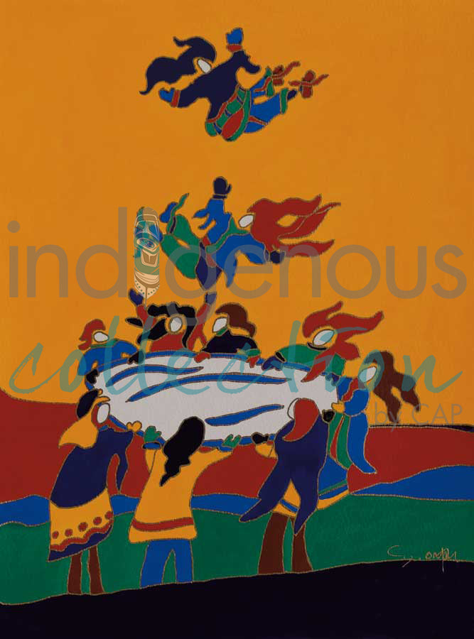 Blanket Toss by artist Dawn Oman