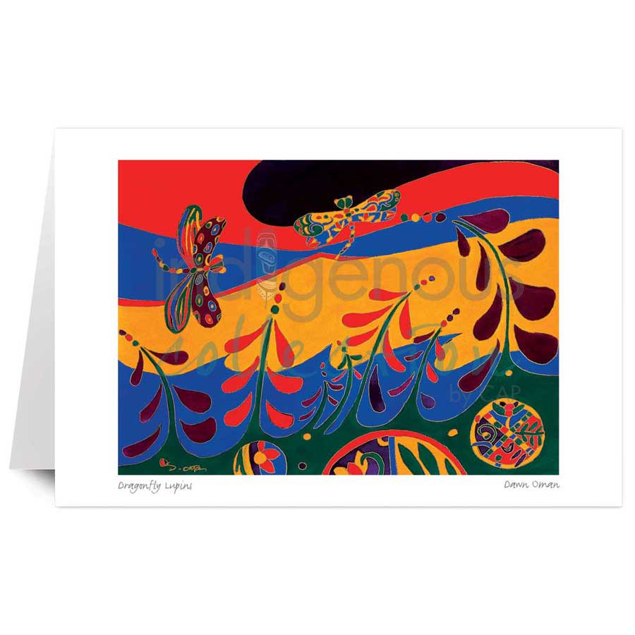 Dragonfly Lupins by artist Dawn Oman