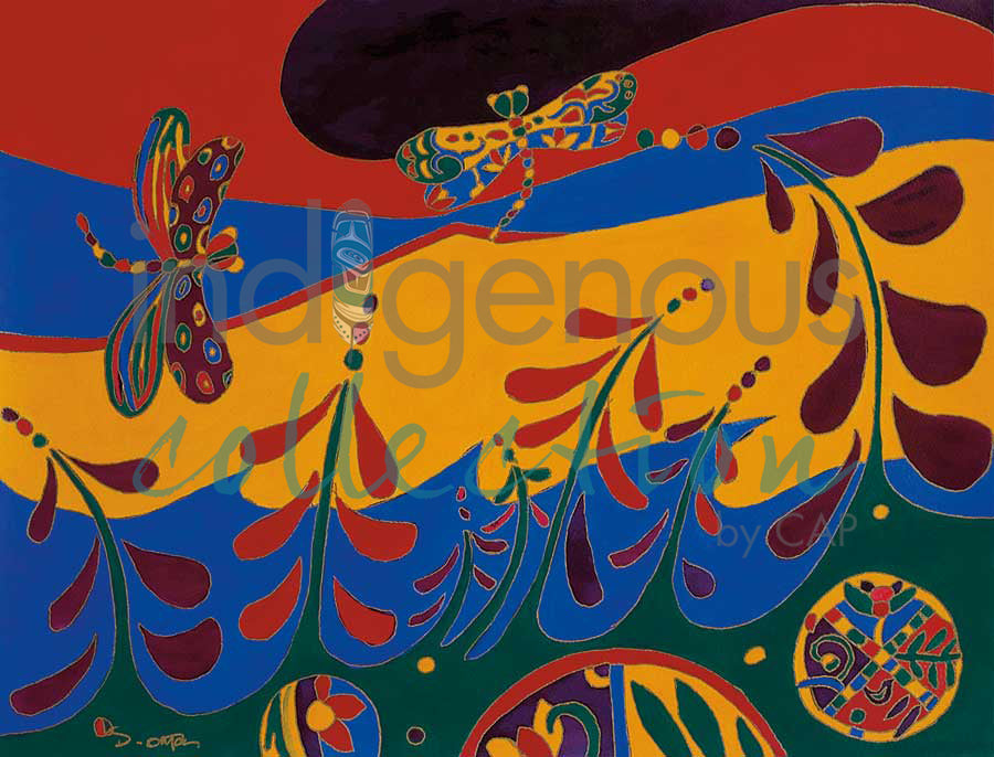 Dragonfly Lupins by artist Dawn Oman