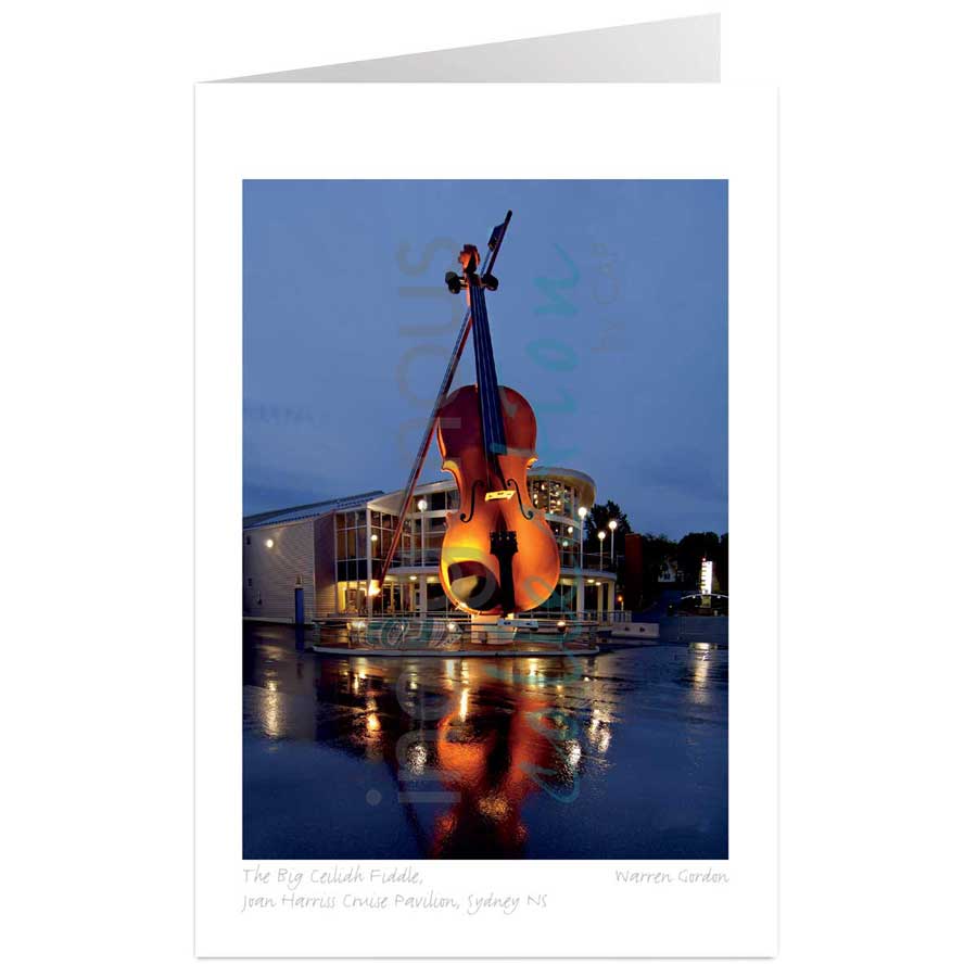 The Big Ceilidh Fiddle, Joan Harris Cruise Pavilion, Sydney NS by artist Warren Gordon