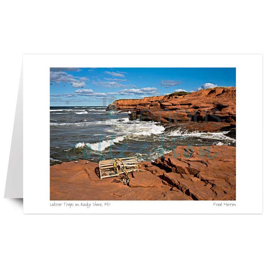 Lobster Traps On Rocky Shore, PEI by artist Fred Horton