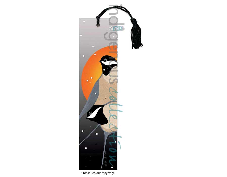 Forest Flurries - Chickadees Bookmark by artist Rick Beaver