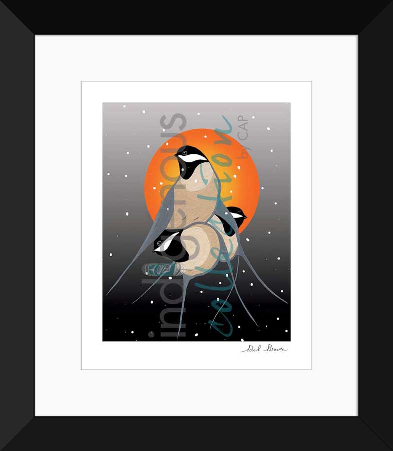 Forest Flurries - Chickadees Limited Edition. Indigenous Collection
