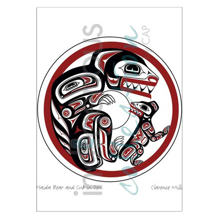 Haida Bear and Cub in Den Canvas Prints