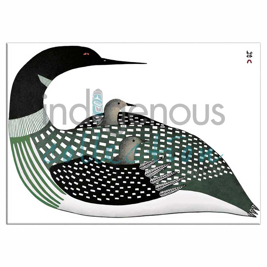 Cradled Loons Magnets by artist Ningiukulu Teevee