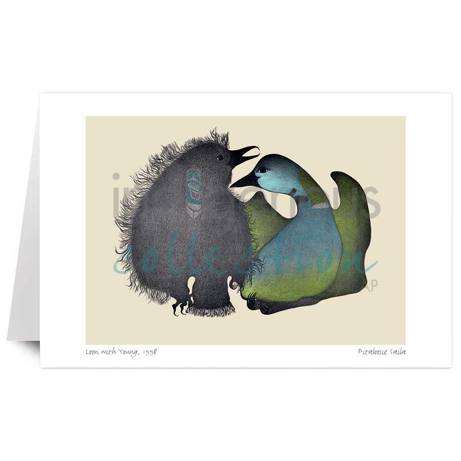 Loon with Young by artist Pitaloosie Saila