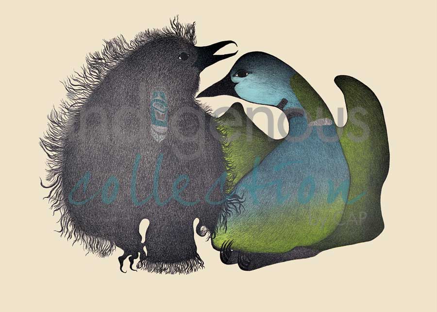 Loon with Young by artist Pitaloosie Saila