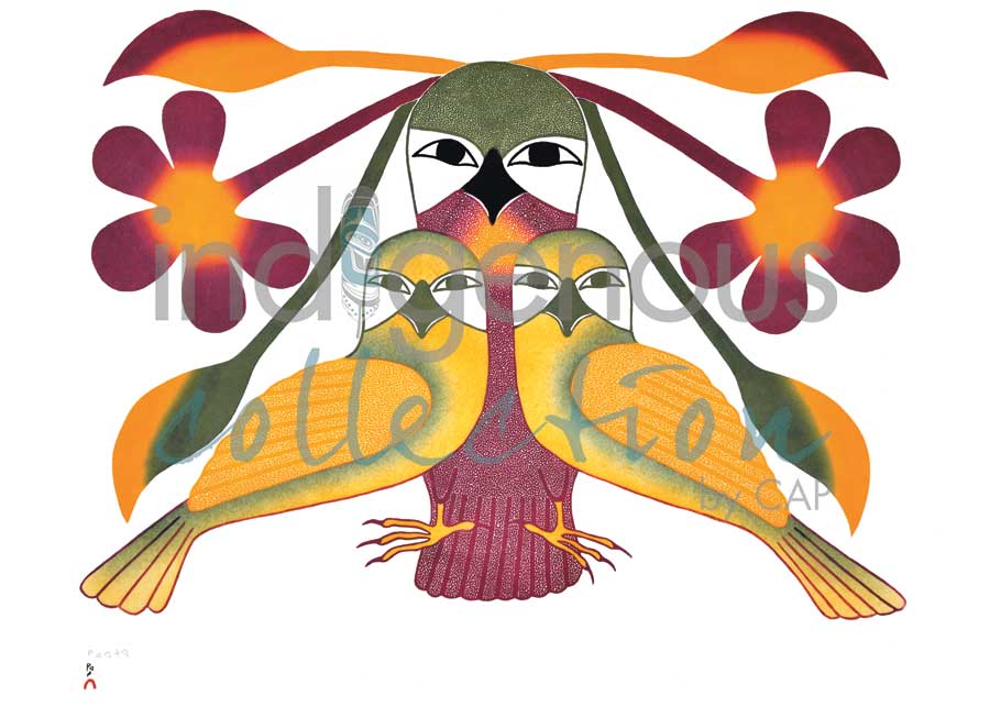Resplendent Owls by artist Kenojuak Ashevak