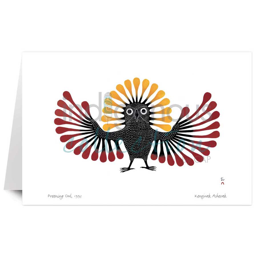 Preening Owl by artist Kenojuak Ashevak