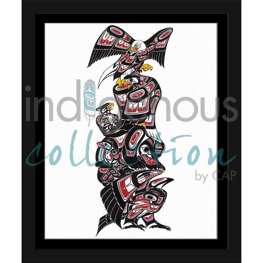 Family Totem by artist Richard Shorty - Northern Tutchone. Indigenous Collection