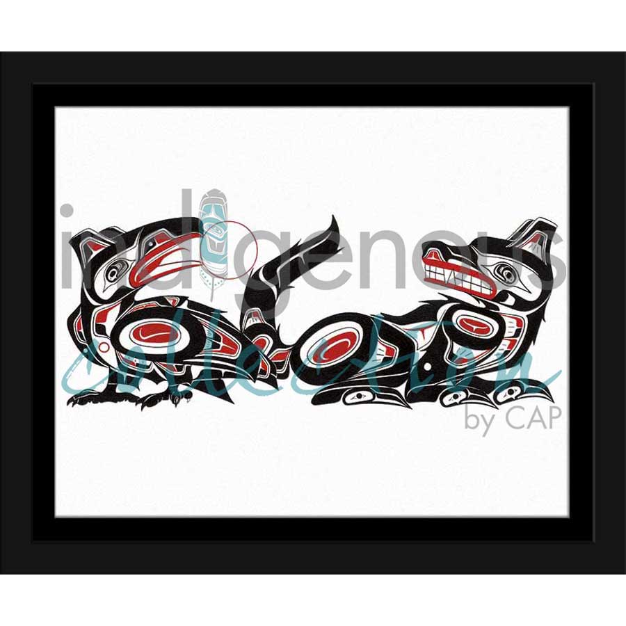 Crow and Wolf by artist Richard Shorty - Northern Tutchone. Indigenous Collection
