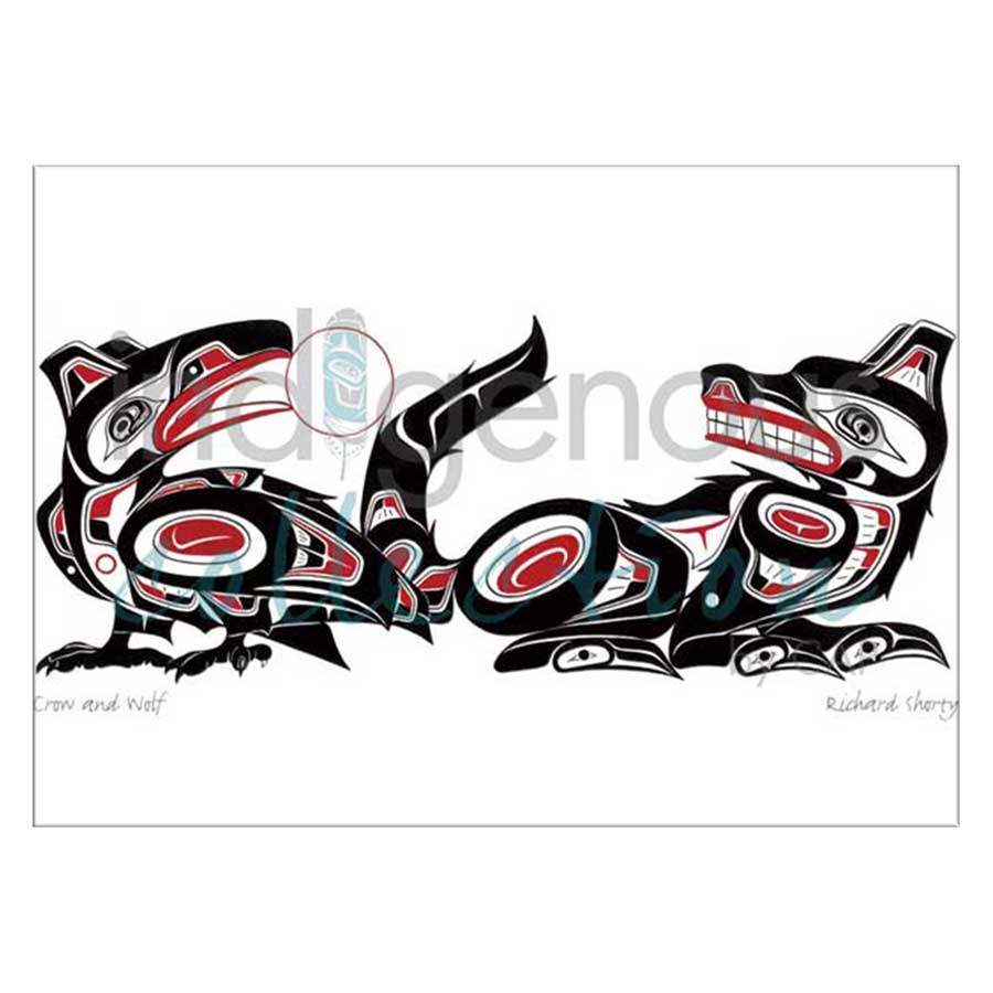 Crow and Wolf Canvas Prints