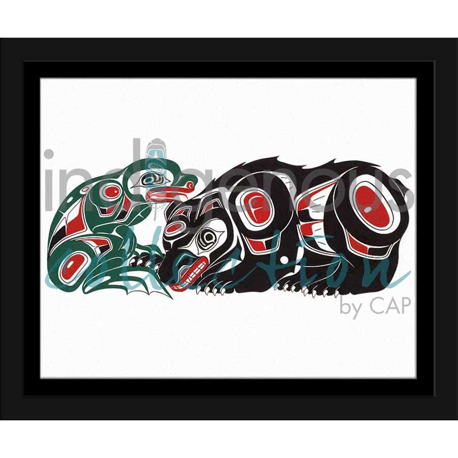 Bear and Frog by artist Richard Shorty - Northern Tutchone. Indigenous Collection