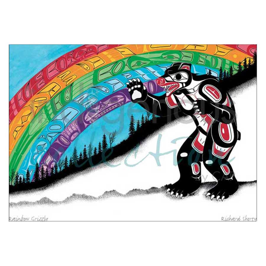 Rainbow Grizzly Canvas Prints