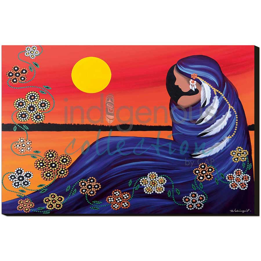 Evening Sun Woman by artist Betty Albert - Cree. Indigenous Collection