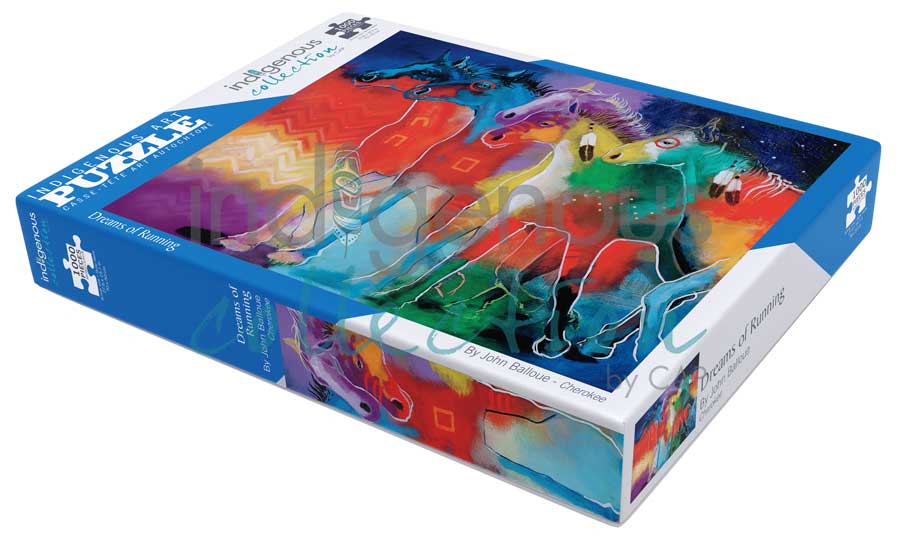 Dreams of Running Puzzle - 1000 Pcs by artist John Balloue. Indigenous Collection.