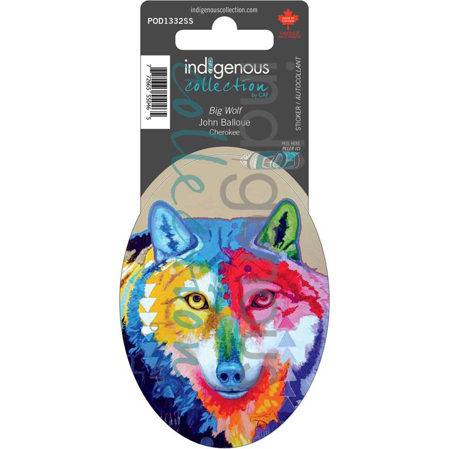Big Wolf Sticker by artist John Balloue
