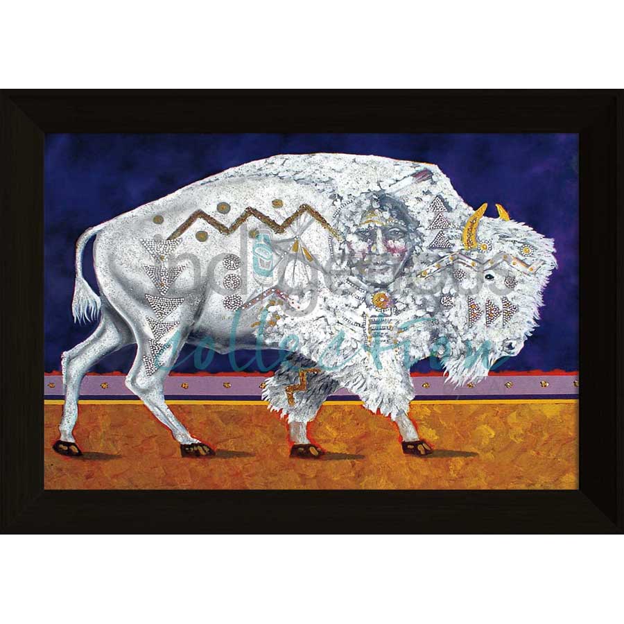 White Buffalo by artist John Balloue - Cherokee. Indigenous Collection