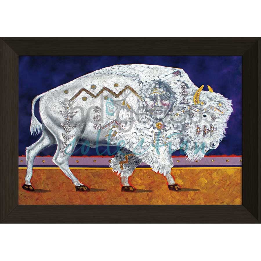 White Buffalo by artist John Balloue - Cherokee. Indigenous Collection