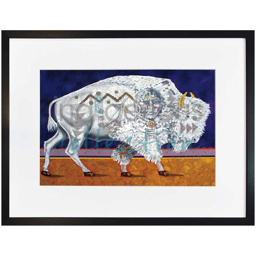 White Buffalo by artist John Balloue - Cherokee. Indigenous Collection