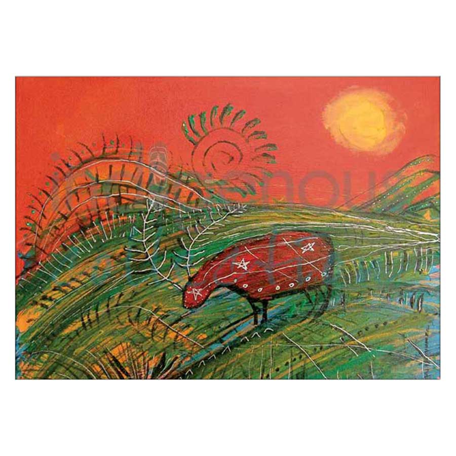 Caribou with Red Canvas Prints