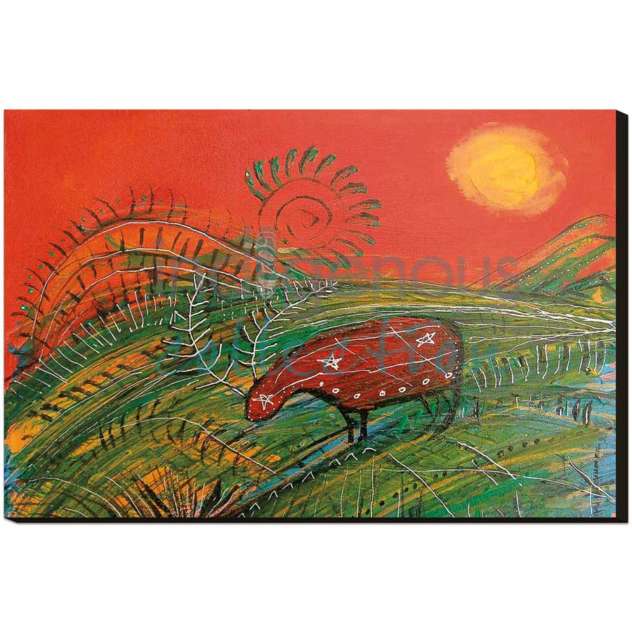 Caribou with Red by artist Alan Syliboy - Mi'kmaq. Indigenous Collection