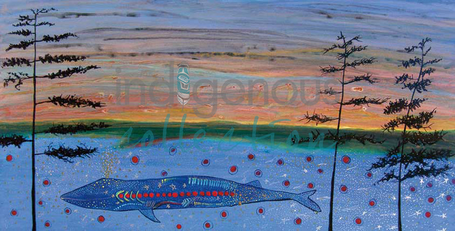 Fin whale by artist Alan Syliboy