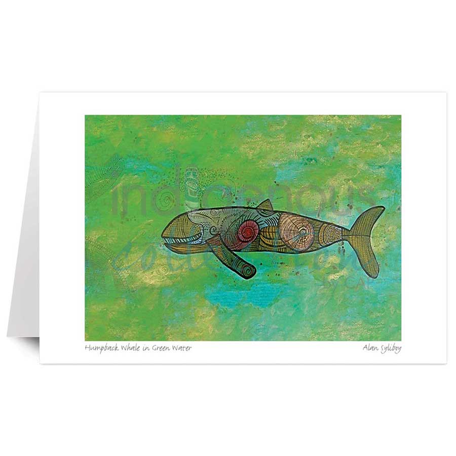 Humpback Whale in Green Water by artist Alan Syliboy