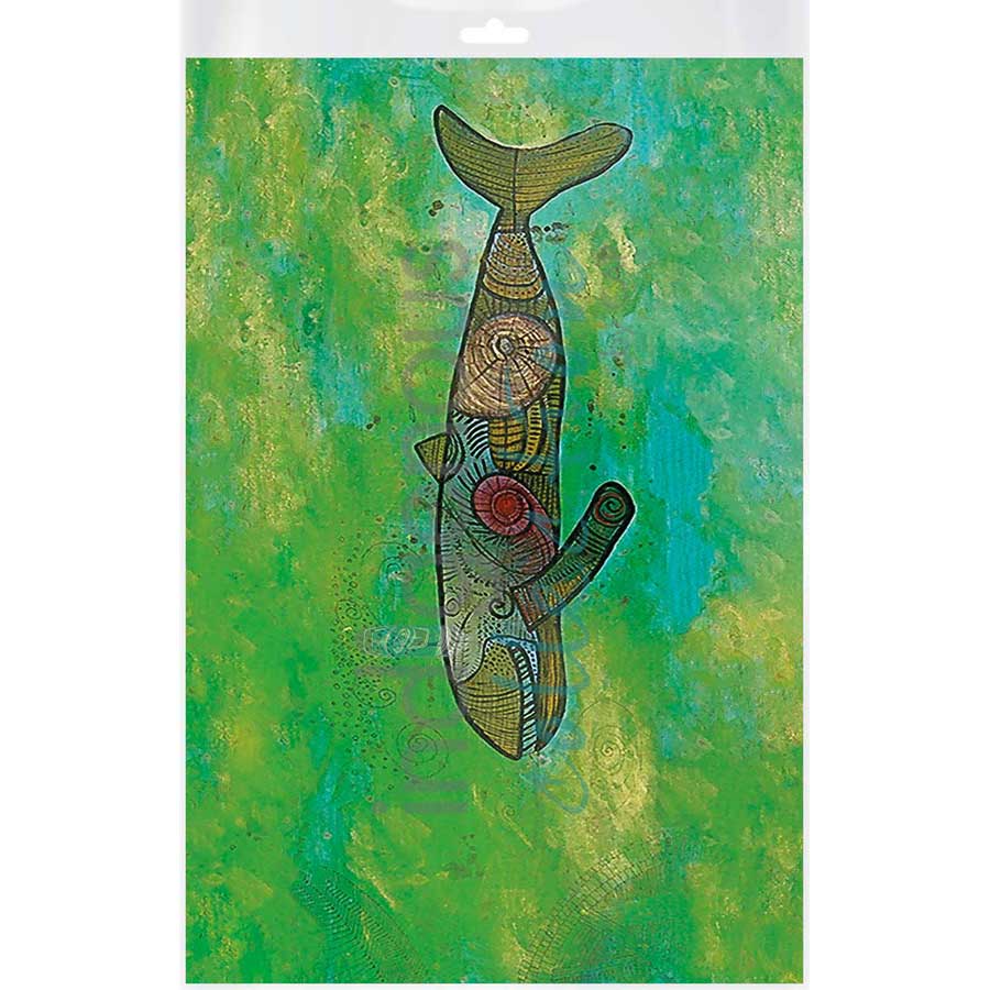 Humpback Whale in Green Water by artist Alan Syliboy - Mi'kmaq. Indigenous Collection