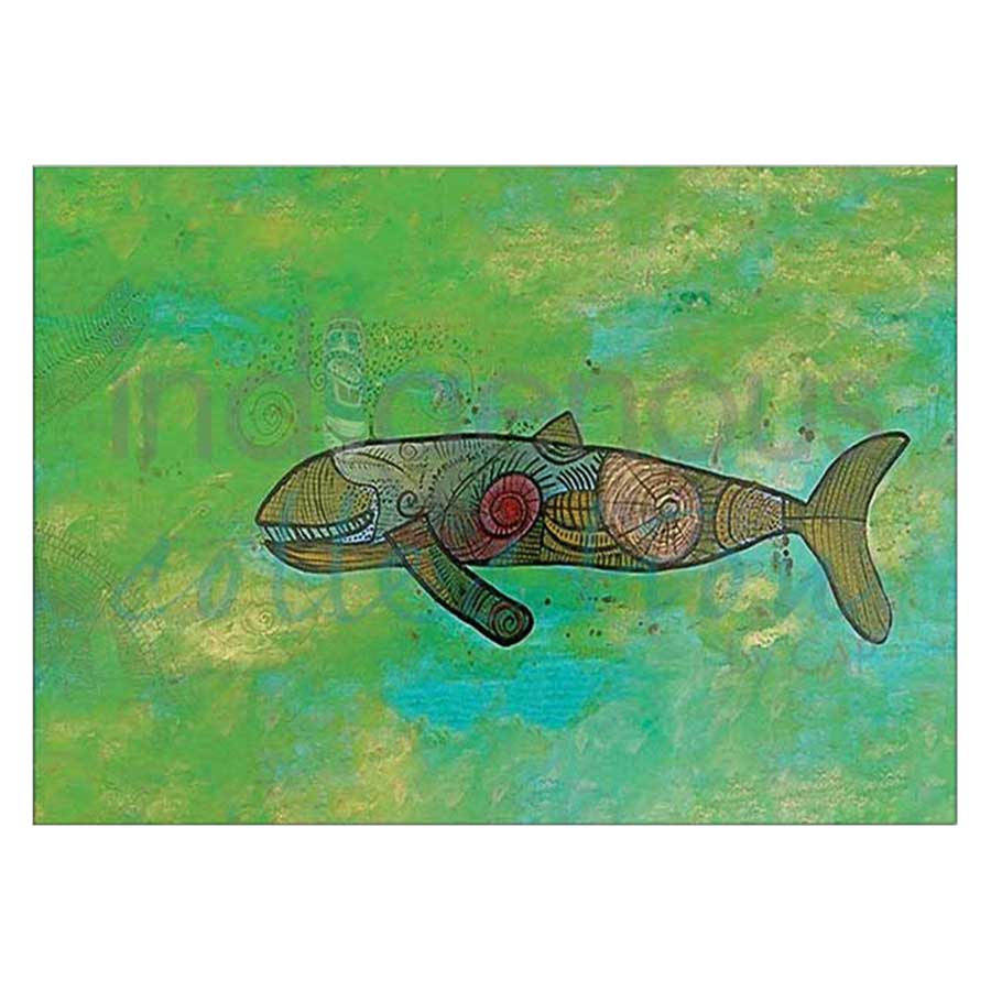 Humpback Whale in Green Water Canvas Prints
