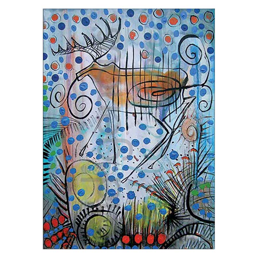 Moose with Spirits Dancing All Around Canvas Prints