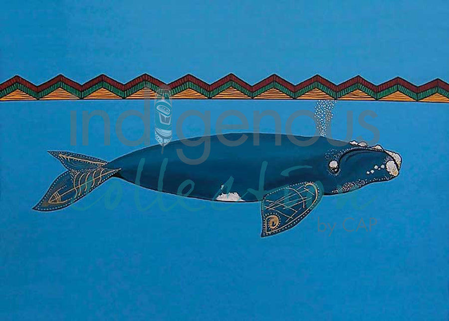 Sea right whale by artist Alan Syliboy
